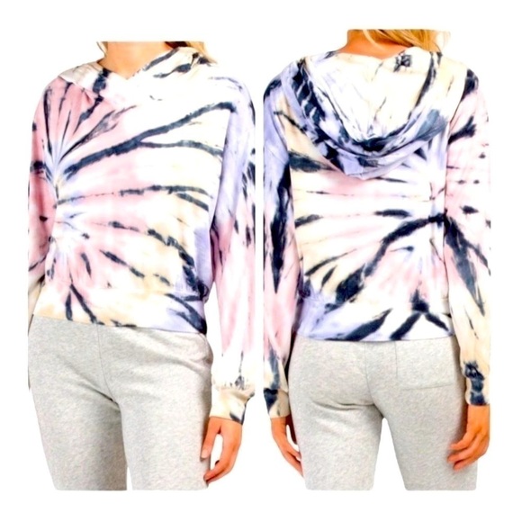 Young Fabulous & Broke Tops - Young Fabulous & Broke Rare Pink Lolly Kelly Tie Dye Hoodie Sweatshirt Size S